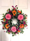 Cerise & Orange Vibrant Wreath