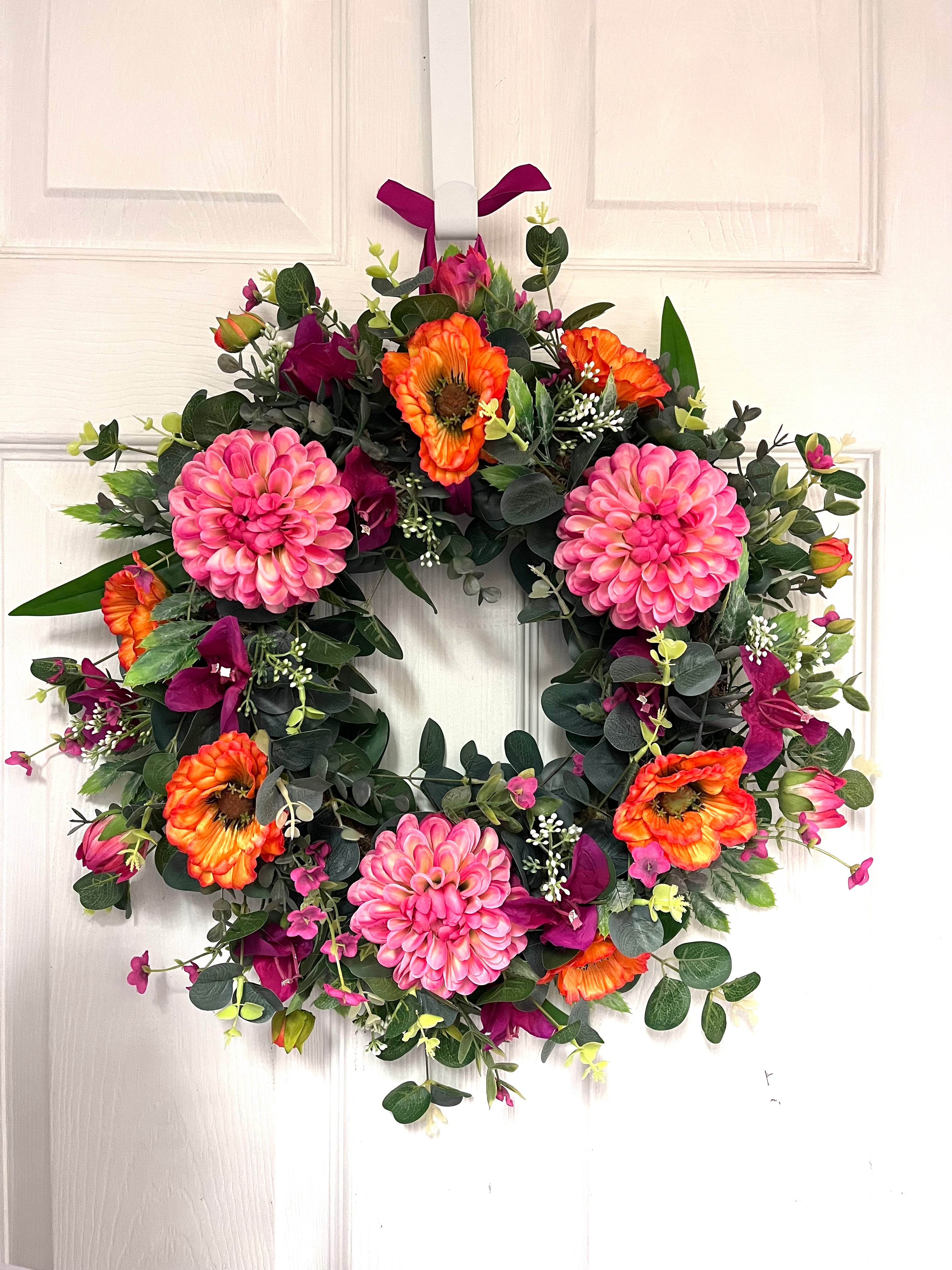 Cerise & Orange Vibrant Wreath